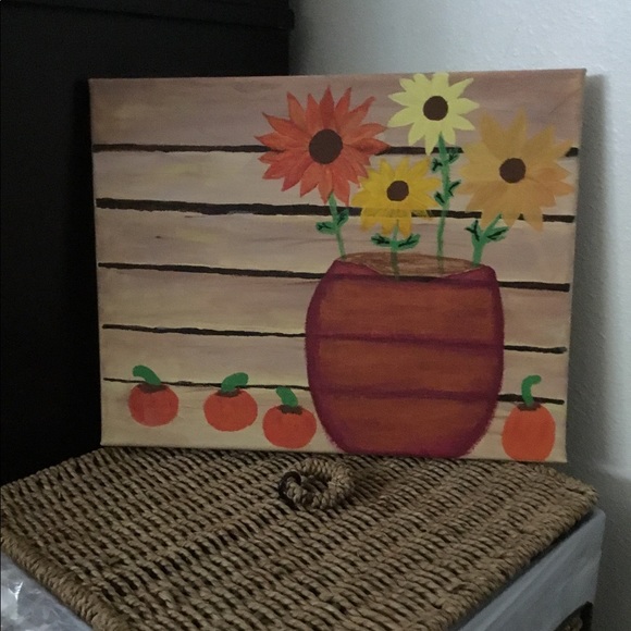 Sunflowers and Pumpkins Painting - Picture 5 of 6